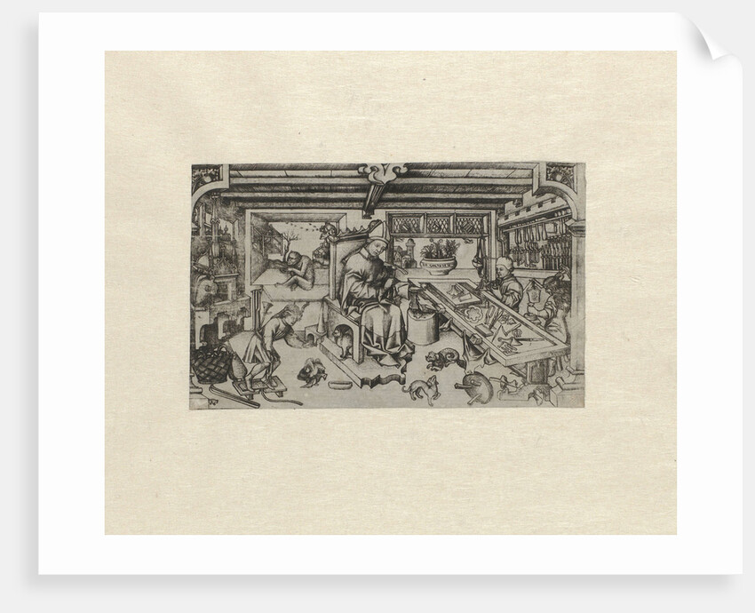 Saint Eligius in his workshop by Master of the Bileam