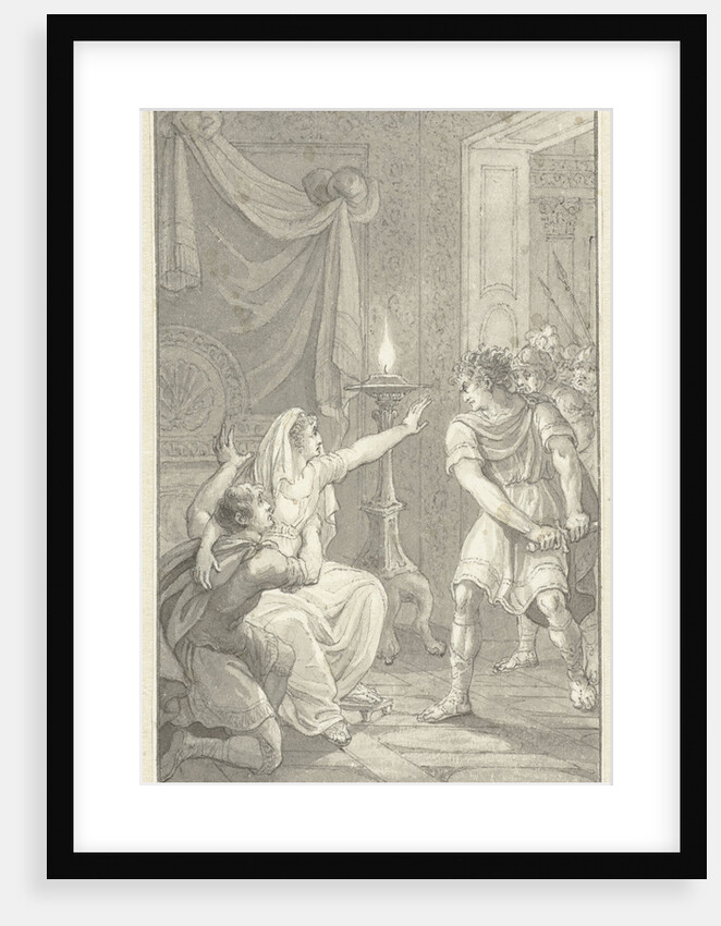 Caracalla murdered his brother Geta in the bedroom of their mother by Reinier Vinkeles