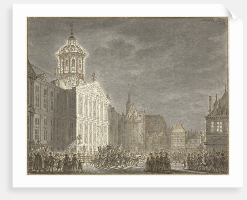 Illuminati of the City Hall for William V and Wilhelmina of Prussia by Simon Fokke