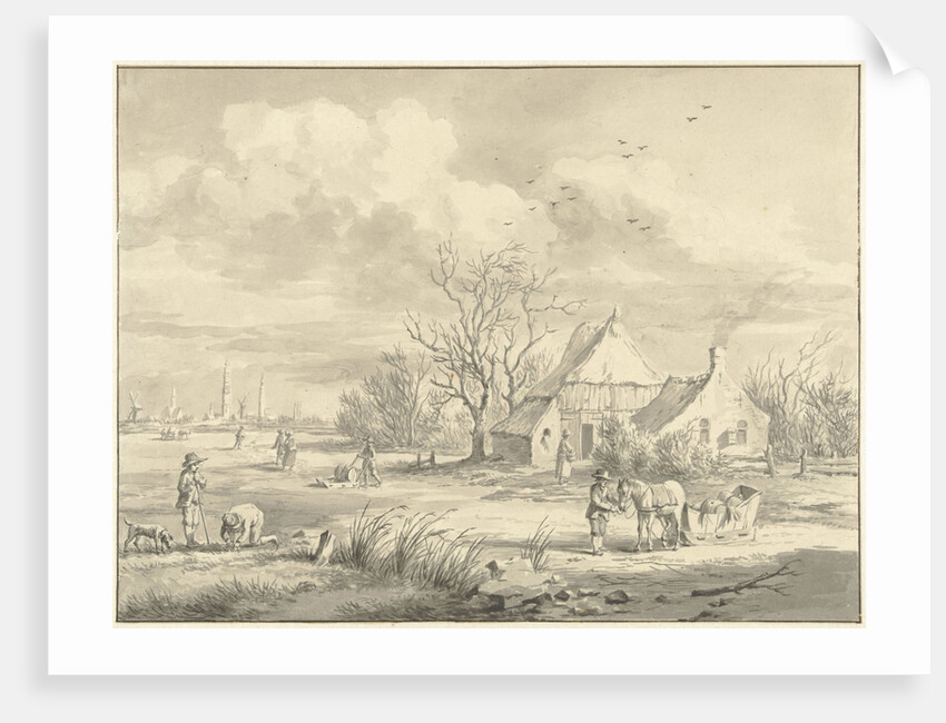 The Porenhuis in the distance the city of Groningen The Netherlands by Egbert van Marum