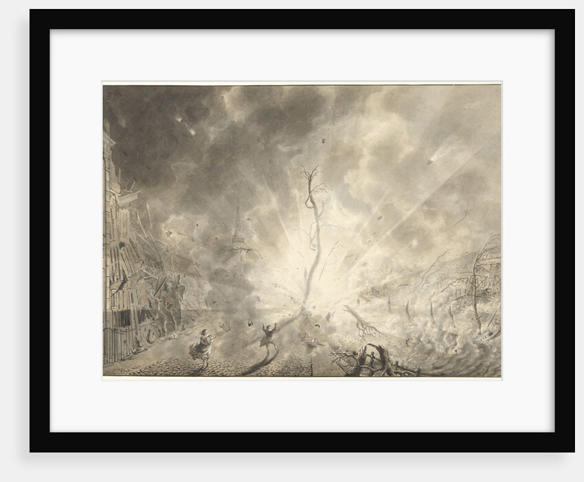 The gunpowder explosion in Leiden The Netherlands by Pieter Gerardus van Os