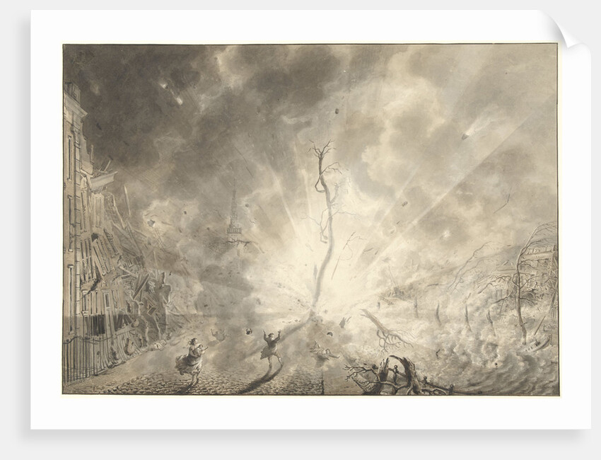 The gunpowder explosion in Leiden The Netherlands by Pieter Gerardus van Os