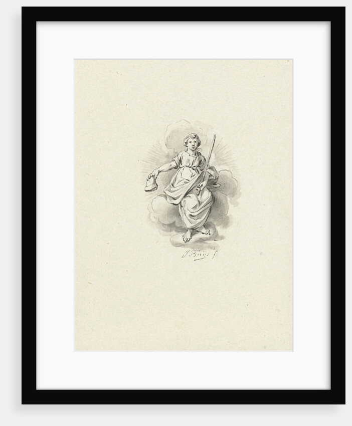 Seated allegorical female figure in the clouds by Jacobus Buys
