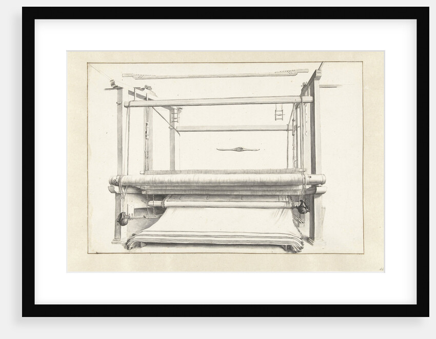 The cloth manufacturing: a loom and some loose parts by Willem van Mieris