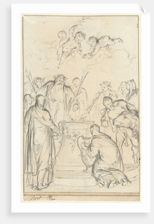 Pagan priests sacrificed on an altar by Jacob de Wit