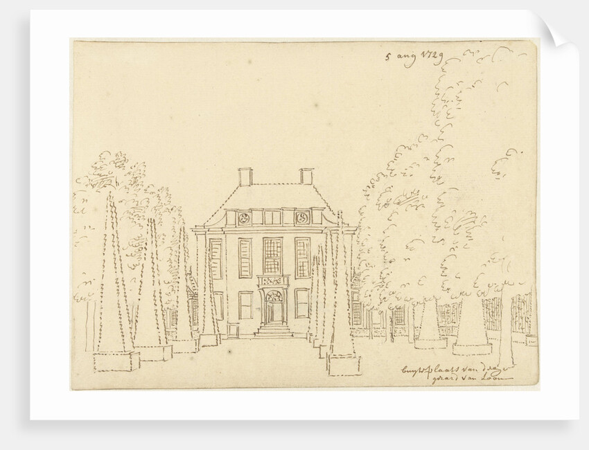 The country estate of Gerard van Loon; front view by Cornelis Pronk