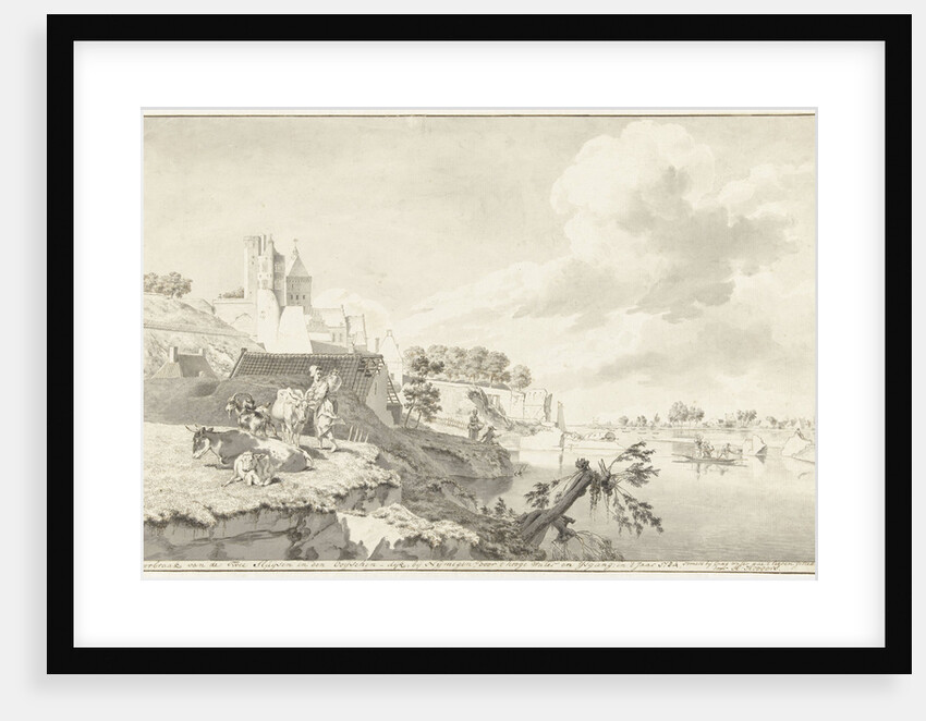 View of the Valkhof Nijmegen and broken locks at the Ooischendijk by Anonymous