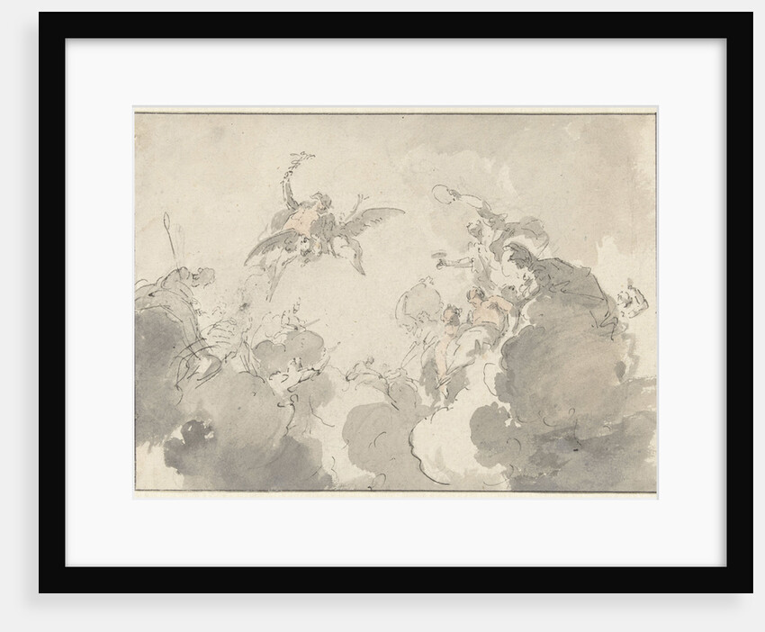 Design for ceiling painting by Jacob de Wit