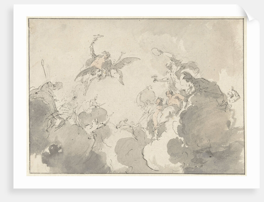 Design for ceiling painting by Jacob de Wit