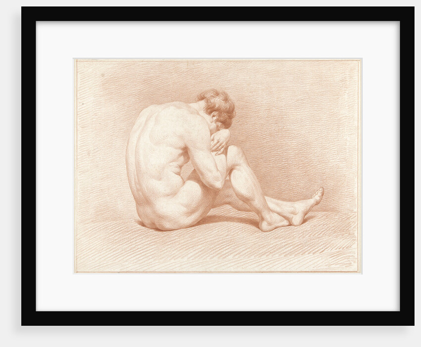 Seated male nude by Jacob Willemz. de Vos
