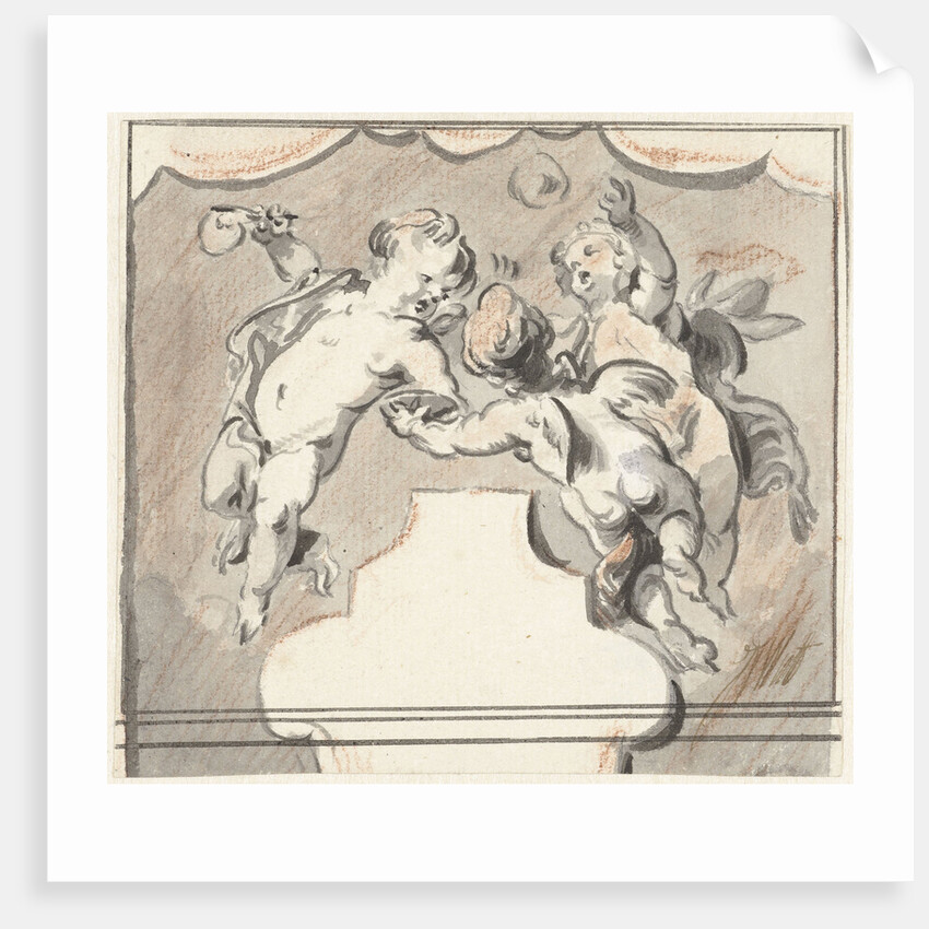 Three floating putti by Jacob de Wit