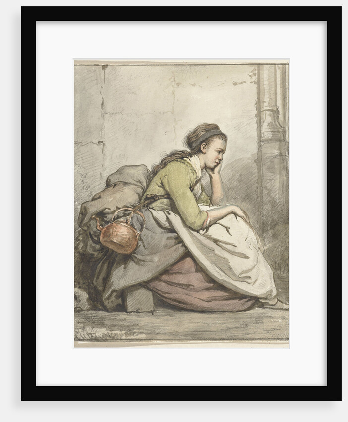Seated Woman with a copper kettle by Abraham van Strij I
