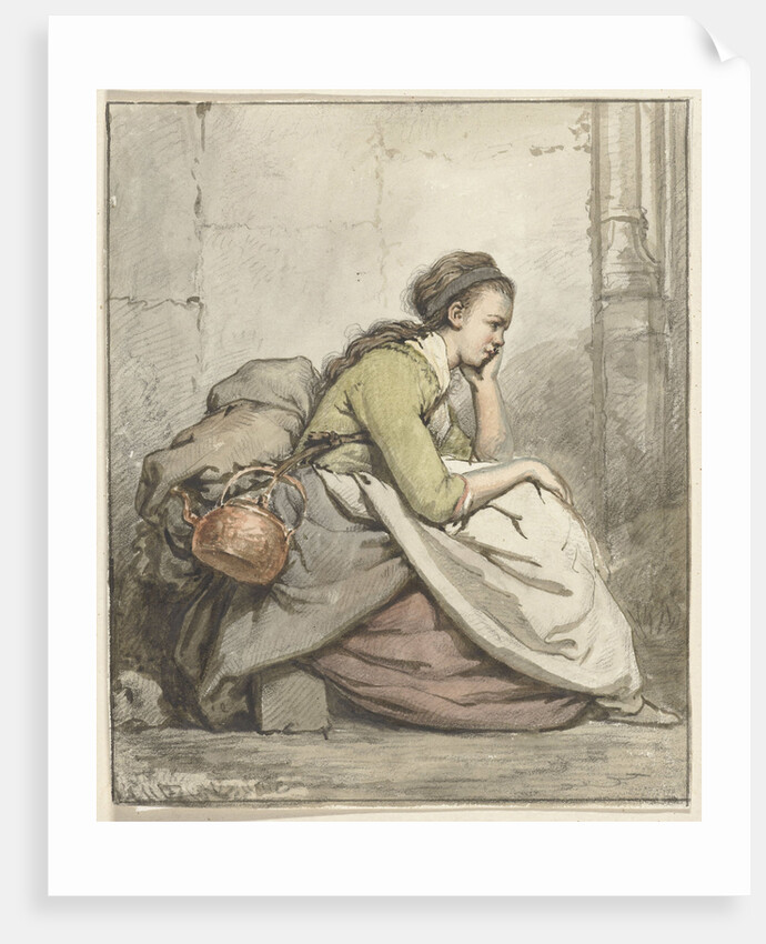 Seated Woman with a copper kettle by Abraham van Strij I