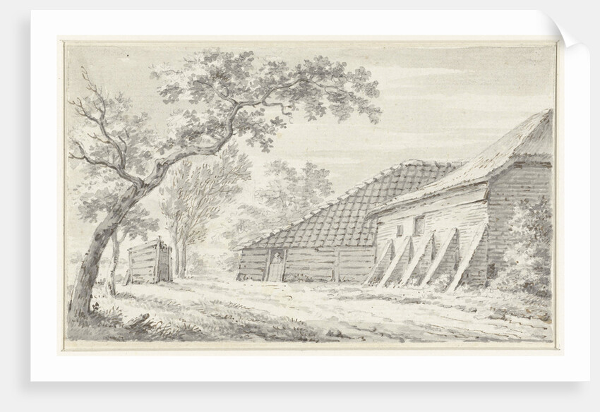 Farm with barn by Anonymous