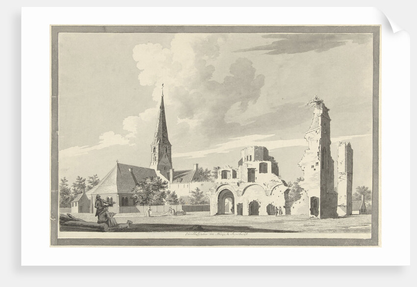The ruins of the abbey of Rijnsburg The Netherlands by Gerrit Toorenburgh