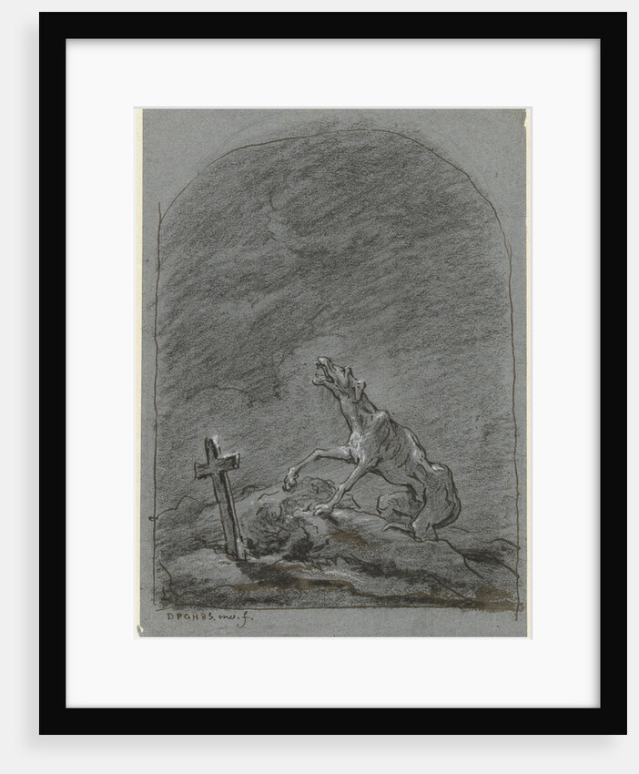 Yelping dog at the grave of his boss by David Pièrre Giottino Humbert de Superville