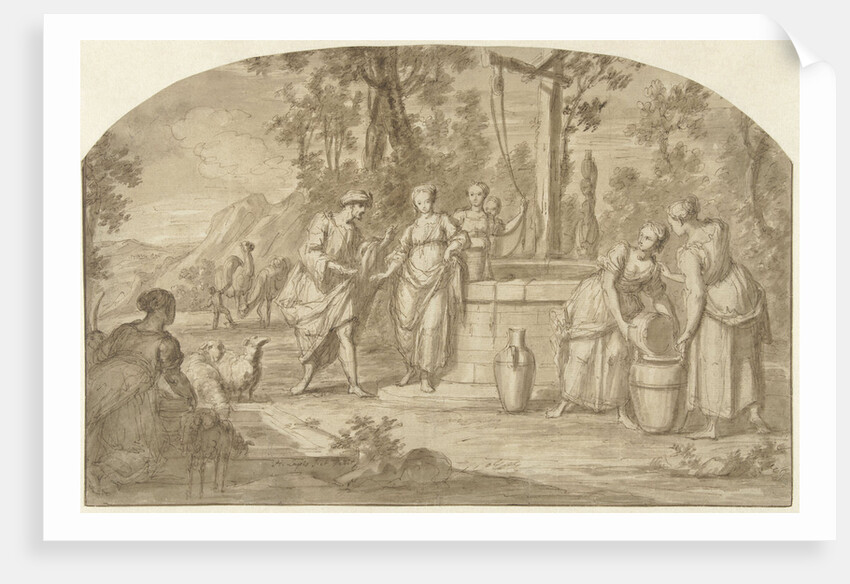 Eliezer and Rebekah at the Well by Hieronymus Lapis
