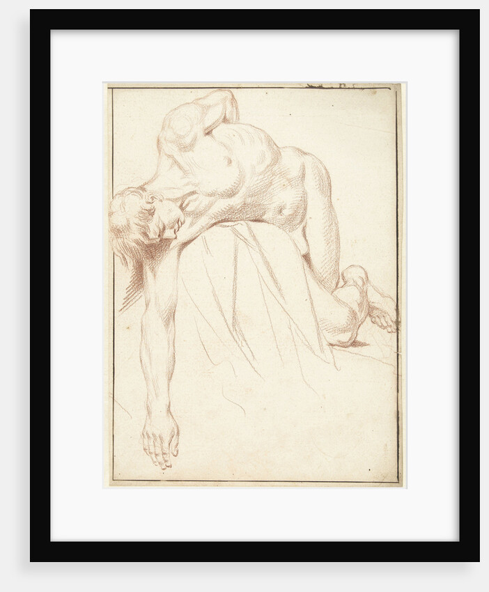 Study of male nude by Louis Fabritius Dubourg