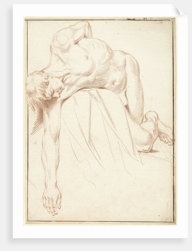 Study of male nude by Louis Fabritius Dubourg