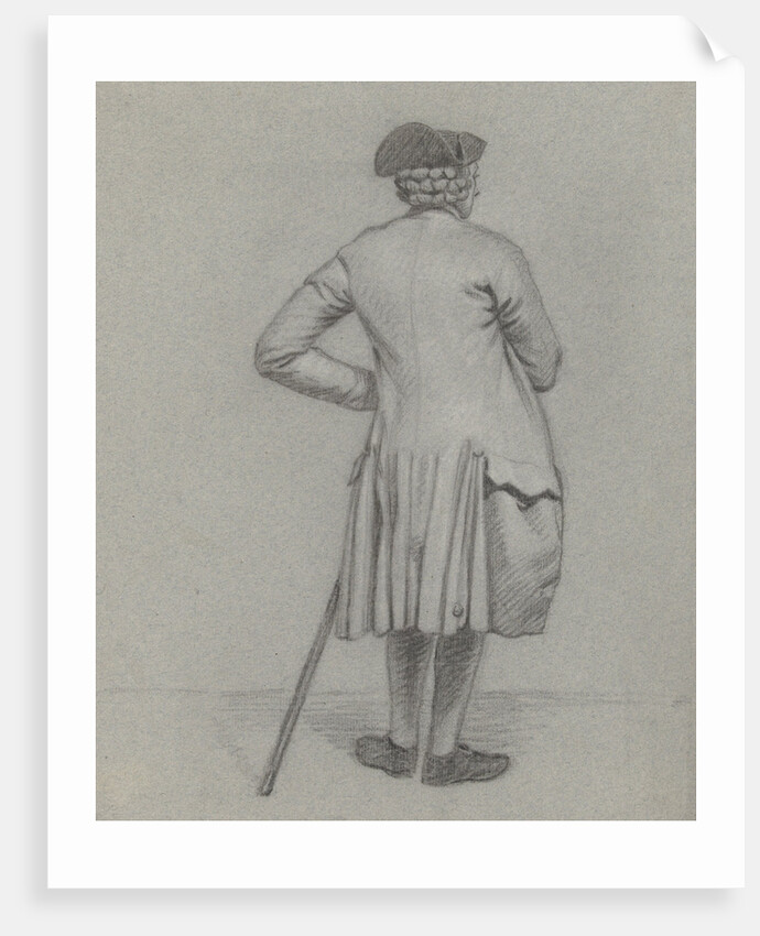 Standing man seen from the back by Jordanus Hoorn