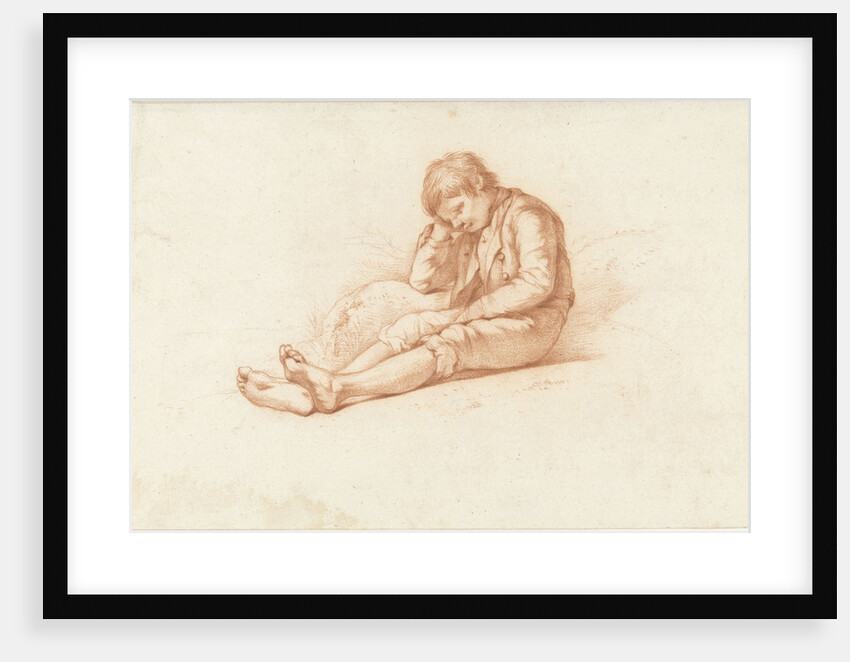 Sitting boy with arms under head by Abraham Johannes Ruytenschildt