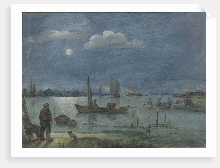 Fishermen by Moonlight by Hendrick Avercamp