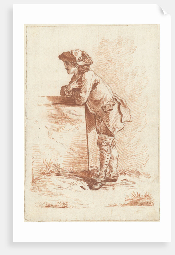 A stone leaning young man by Jordanus Hoorn