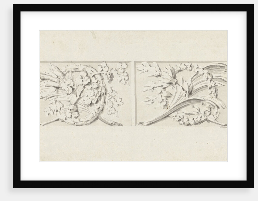 Design for two decorations in rectangular recessed surfaces by Bartholomeus Ziesenis