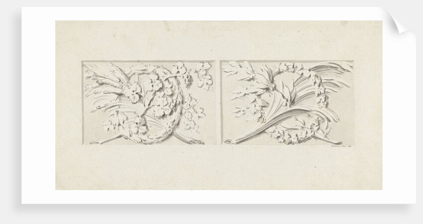 Design for two decorations in rectangular recessed surfaces by Bartholomeus Ziesenis