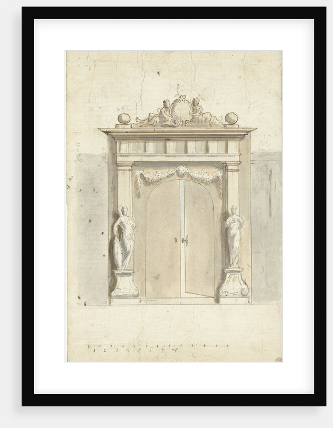 Design for an entrance gate with two images by Elias van Nijmegen