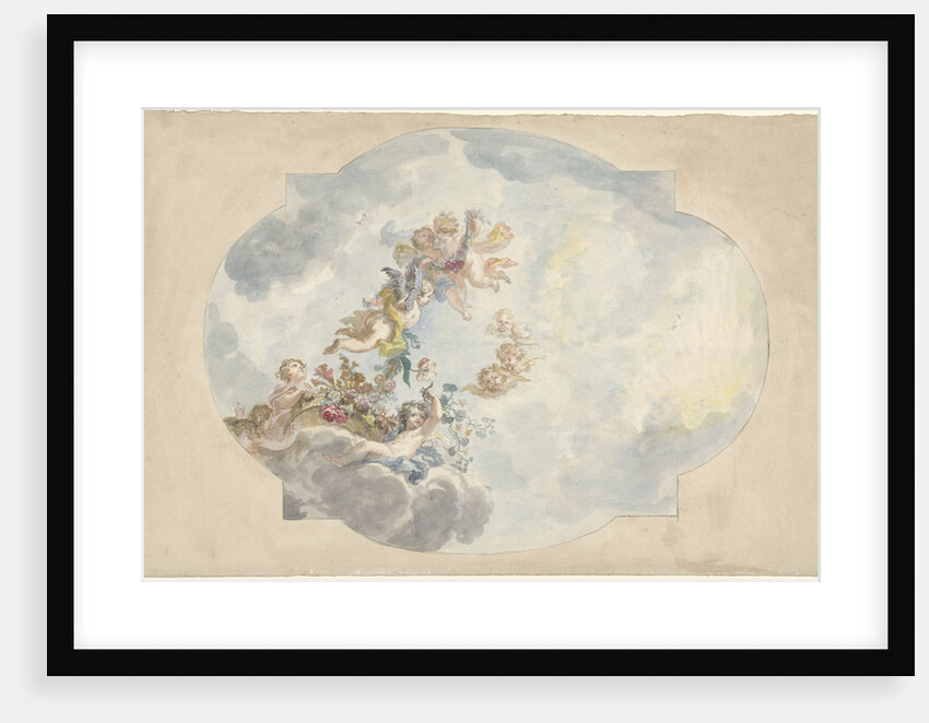 Design for a ceiling painting with putti by Elias van Nijmegen