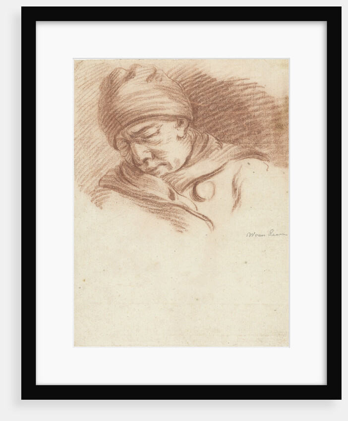 Sleeping man with hat (self portrait?) by Willem van Leen