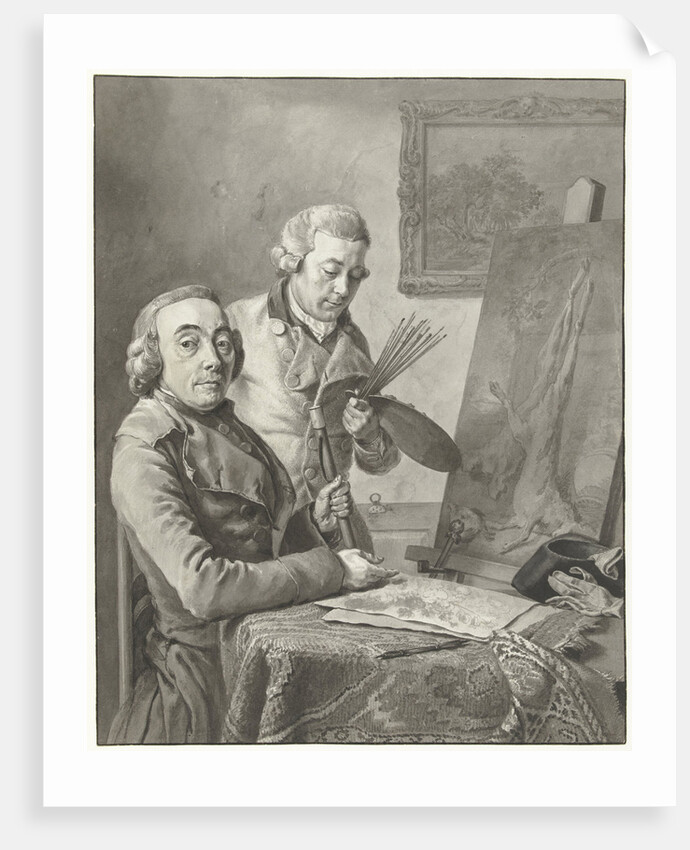Portrait of Jacob de Vos I and the painter Wybrand Hendricks by Wybrand Hendriks