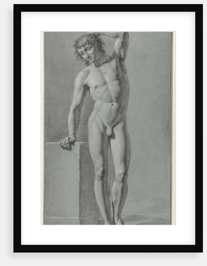 Standing male nude by Jan Kamphuysen