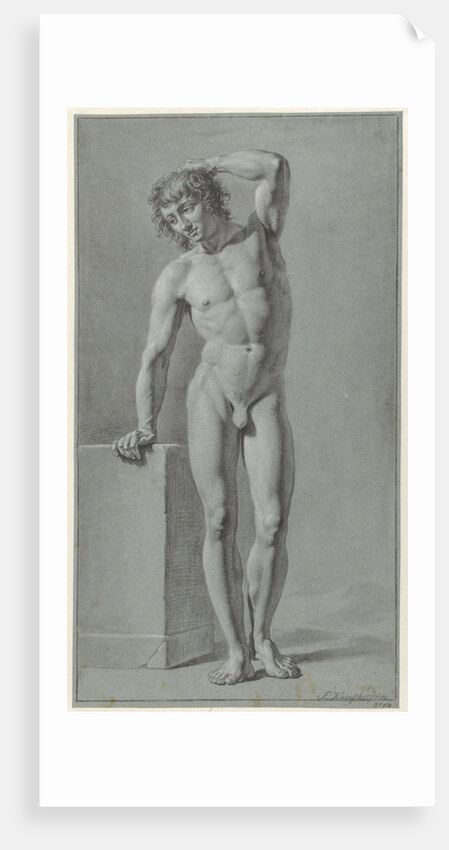 Standing male nude by Jan Kamphuysen