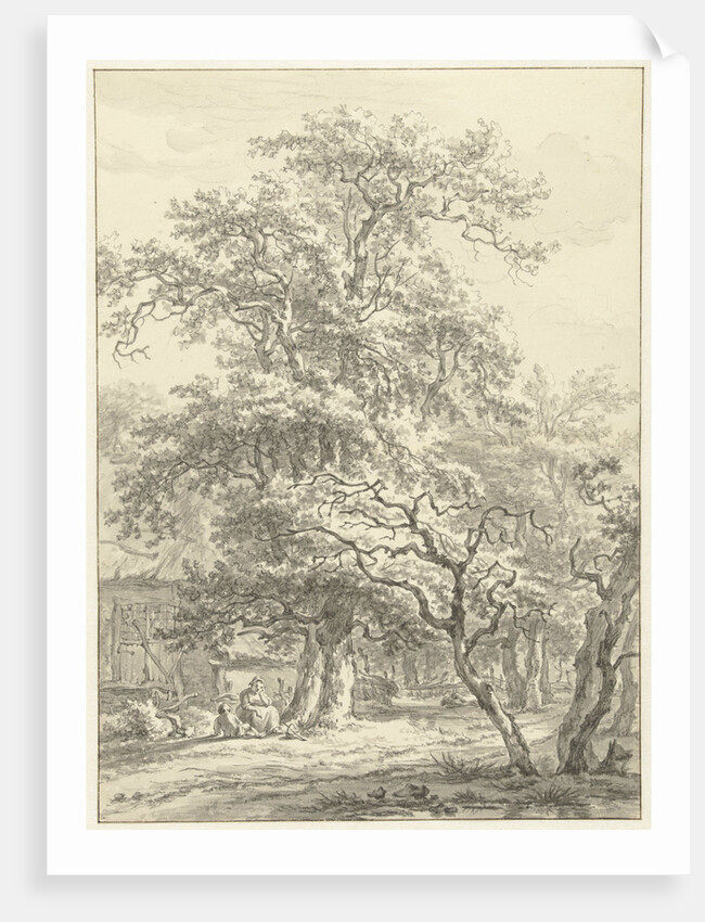 Mother and child sitting under trees by Egbert van Drielst