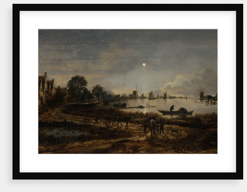 River View by Moonlight by Aert van der Neer