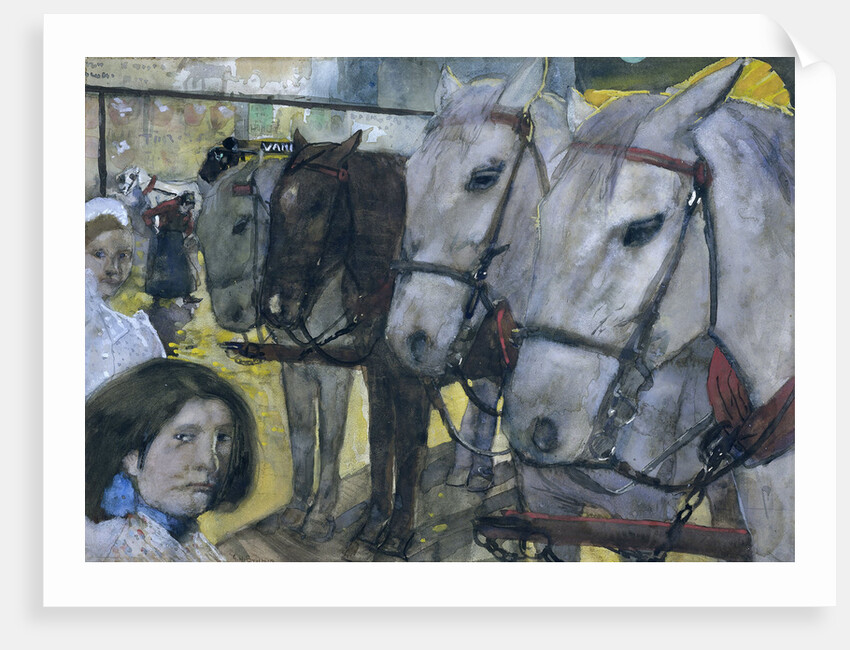 Tram Horses on Dam Square in Amsterdam by George Hendrik Breitner