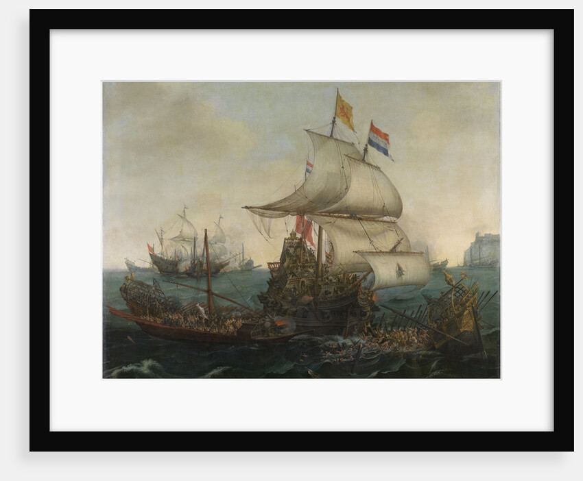 Dutch Ships Running Down Spanish Galleys off the English Coast by Cornelis Hendriksz. Vroom