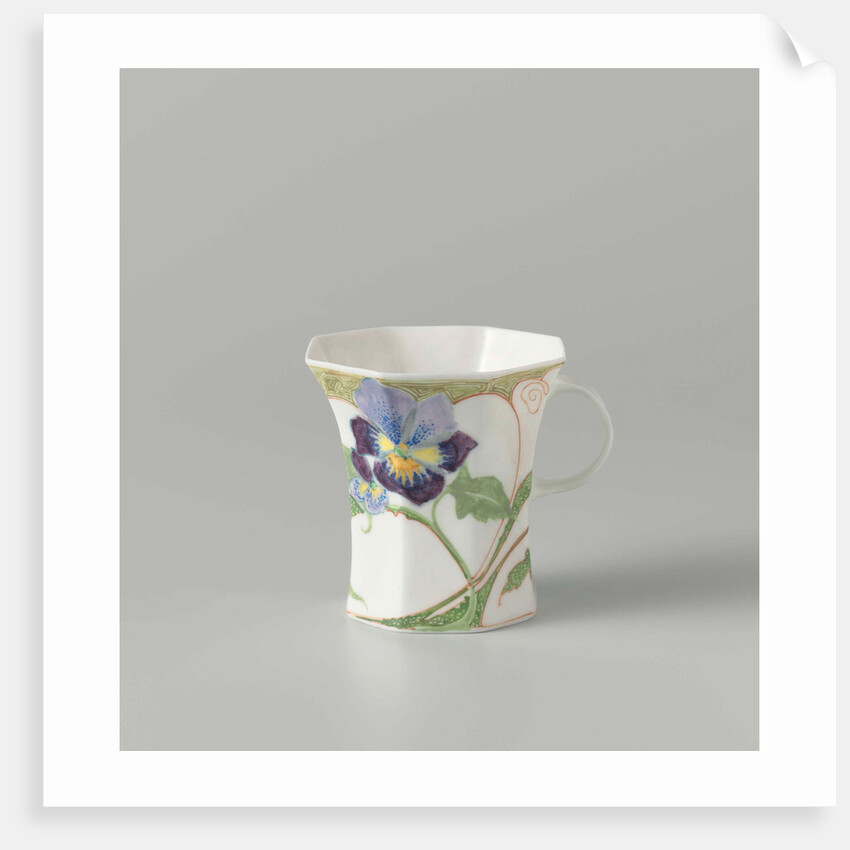 Cup, part of a set, painted with violins by C.W.J. 't Hart