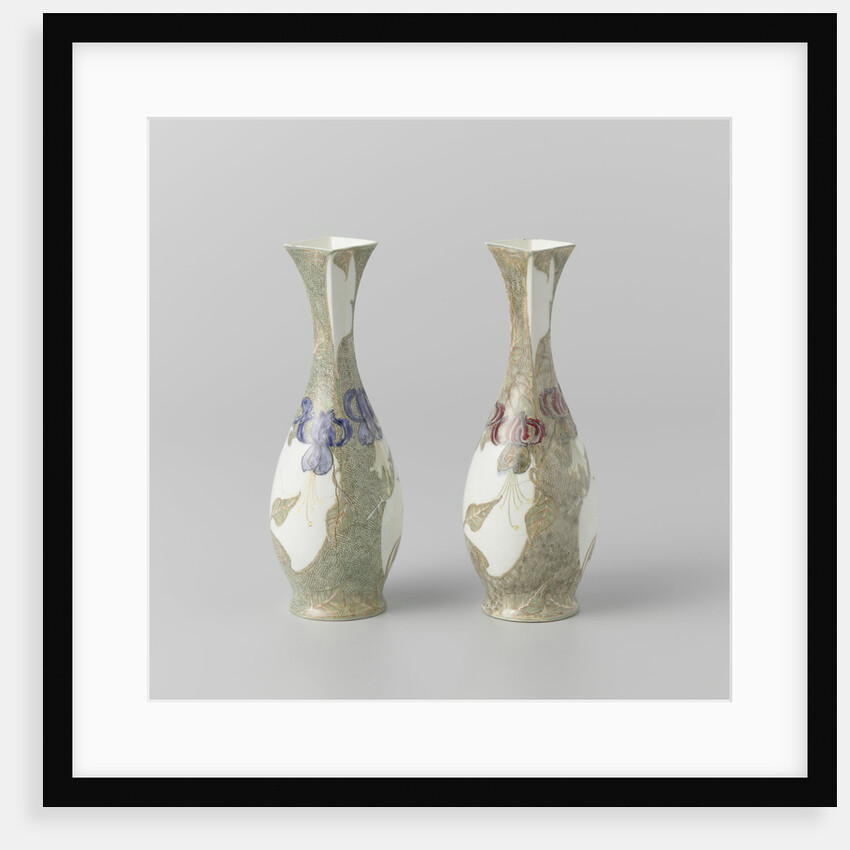 Vase with decoration of lily-like flower by J.M.G. Hakkert