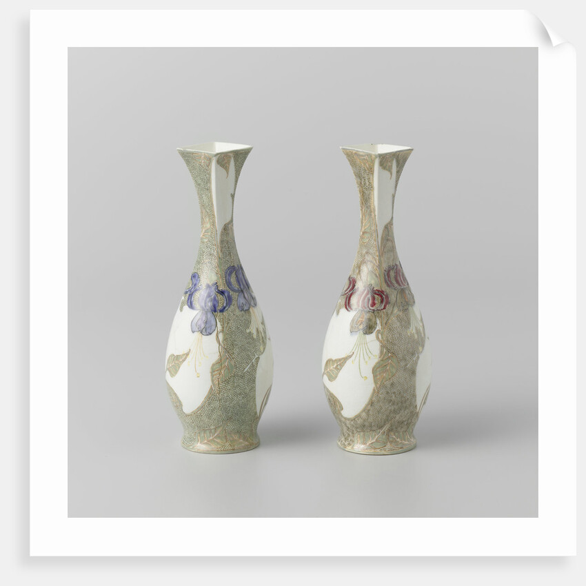Vase with decoration of lily-like flower by J.M.G. Hakkert