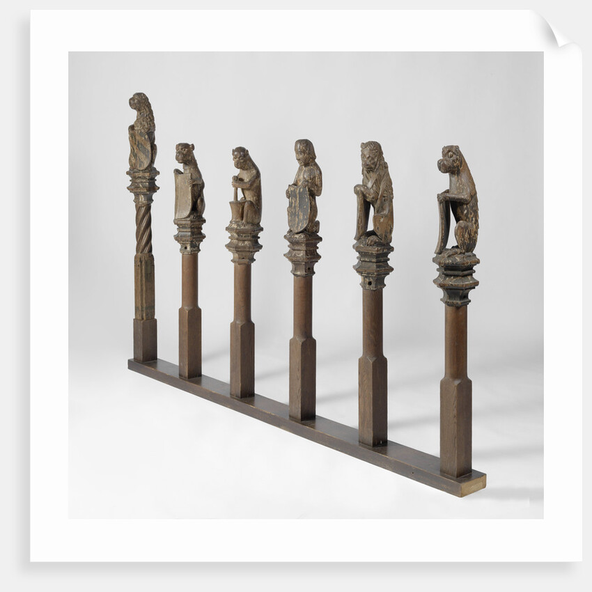 Balustrade from Rolzaal in the Court of Holland in The Hague (monkeys), The Netherlands, Joost Janszoon by Jan de Paep