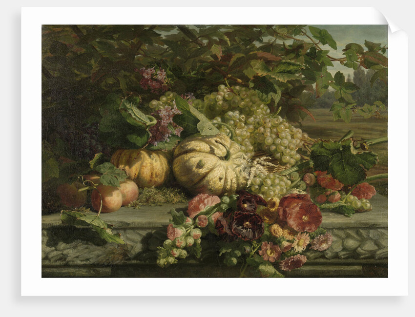 Still Life with Flowers and Fruit by Gerardina Jacoba van de Sande Bakhuyzen