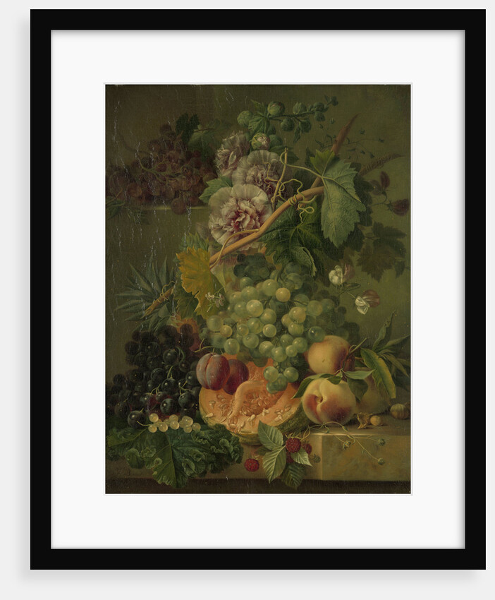 Still Life with Flowers and Fruit by Albertus Jonas Brandt