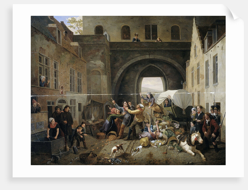 A Collision at the Halpoort in Brussels (Alcohol Smuggling), Belgium by Constantinus Fidelio Coene