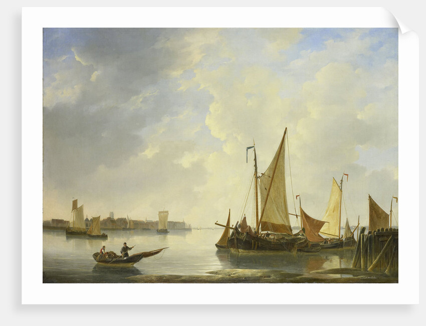 View of Dordrecht from Papendrecht, The Netherlands by Christiaan Lodewijk Willem Dreibholtz
