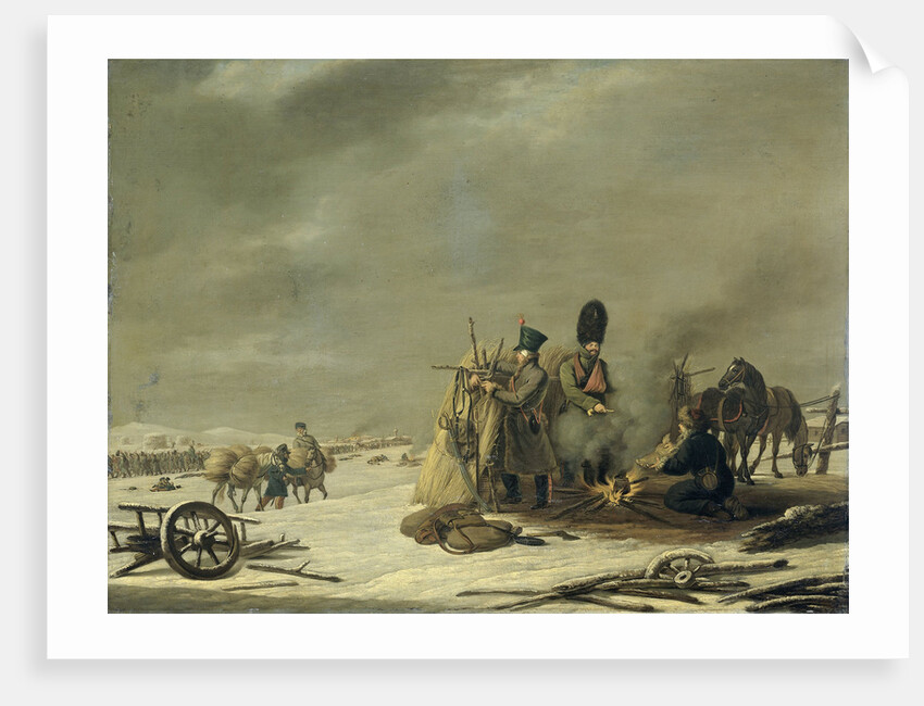 Bivouac at Molodetschno during the Night of the 3rd to 4th of December 1812, episode from Napoleon's Retreat from Russia by Johannes Hari I