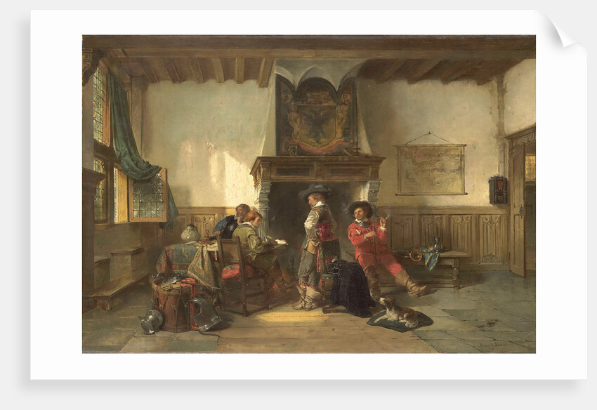 Waiting room with soldiers by Herman Frederik Carel ten Kate