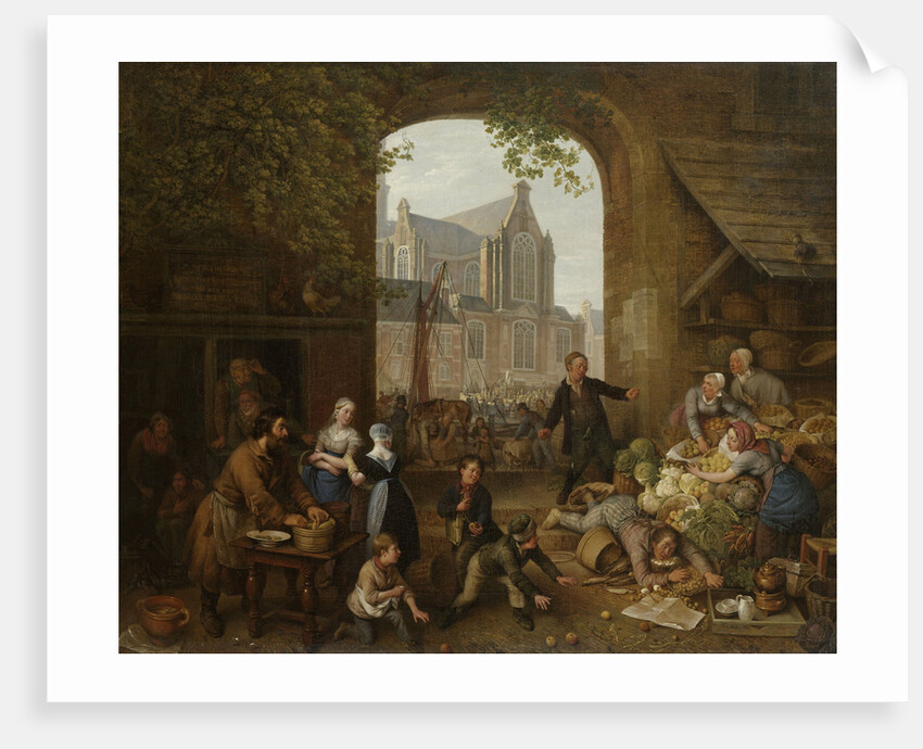 Two drunks on the market near the Westerkerk, Amsterdam by Peter Paul Joseph Noël